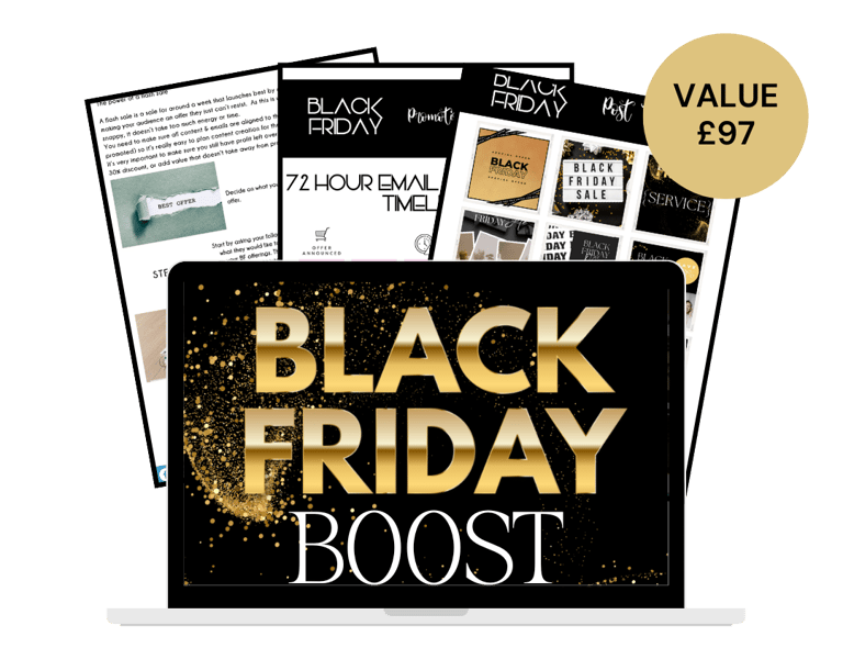 a laptop computer with black friday's black friday boost boost boost
