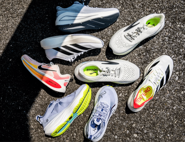 collection of running shoes