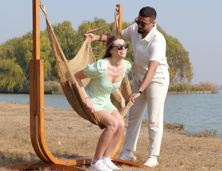 Deluxe Saniwerke Caribbean hammock chair and stand combo