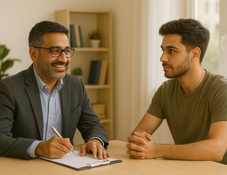 image showing career counsellor one to one career guidance and counselling of graduate student