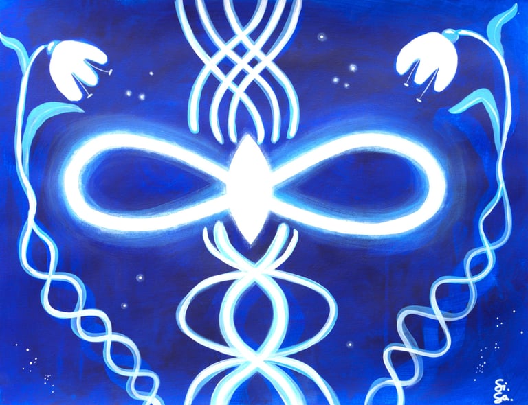 Painting of Merlin's frequency by artist Silvia Salerno