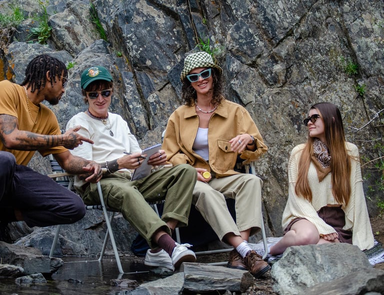 Group of people outside wearing fashion eyewear