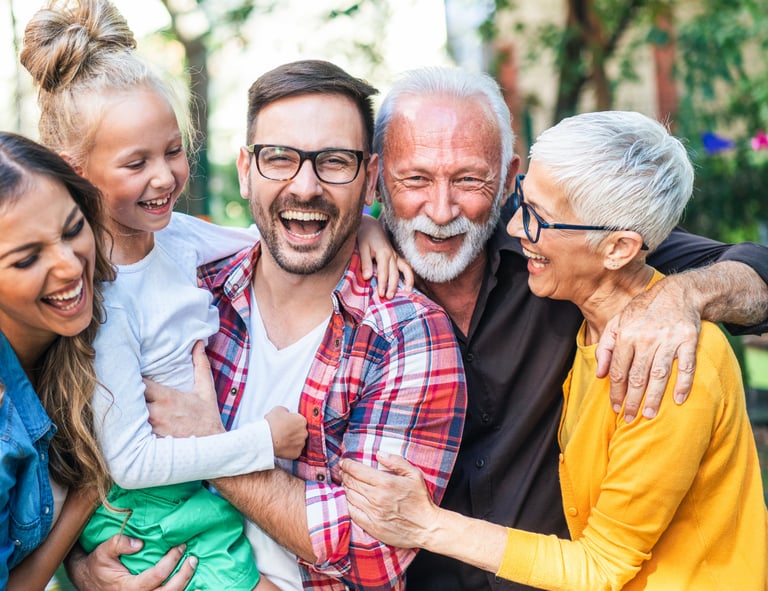 Happy family smiling