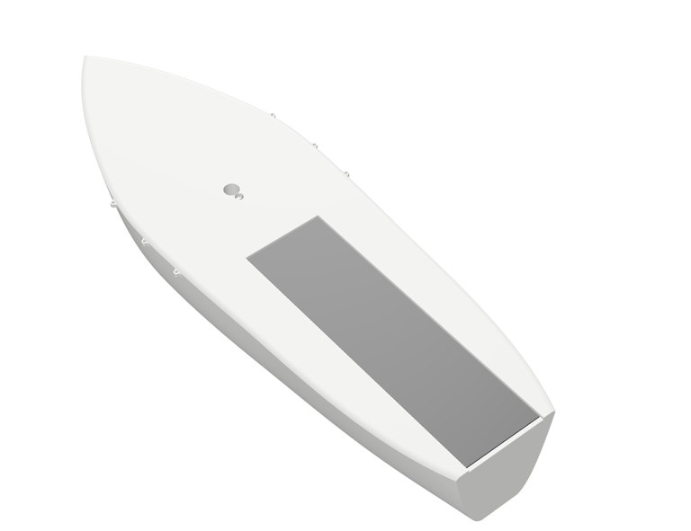 3D printed hull of the RC sailboat