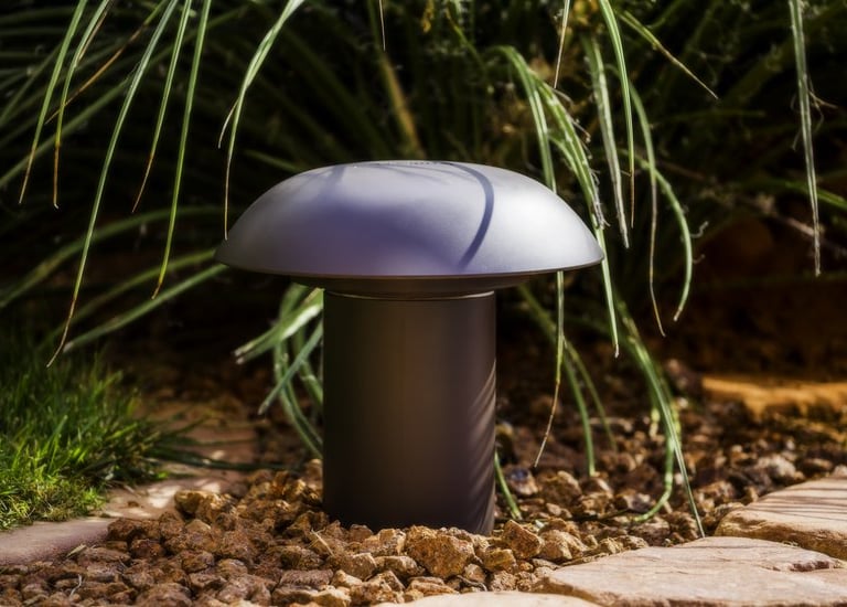 Outdoor speaker installed in the landscape garden