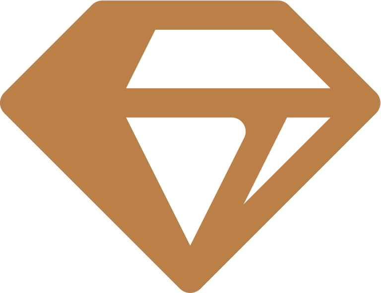 A brown geometric diamond icon representing luxury jewelry and precious gemstones.