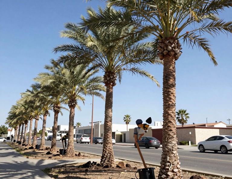 Freshly paved commercial driveway bordered by neatly trimmed landscaping.