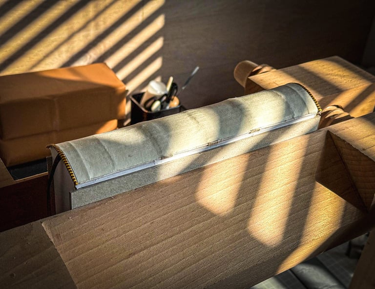 Custom printed book with leather cover