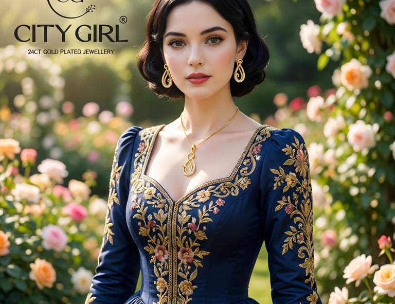 18K gold-plated Daily wear necklace set with AD stones — handcrafted Daily wear City Girl Jewellery