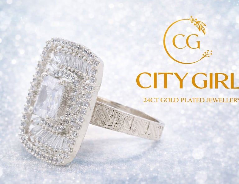 City Girl Jewellery-Best imitation Jewellery-18 Carat Gold Plated-AD Collection-Statement Ring