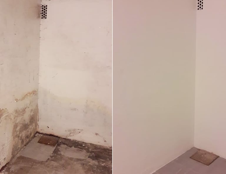 Pintores en Cáceres trabajando en locales comerciales con acabados impecables