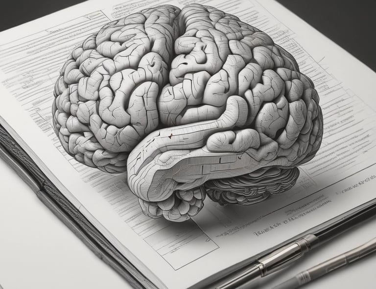shallow focus of a diagram of a brain