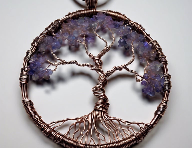 wire wrapped tree of life pendant