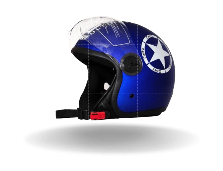 DASS BOMBER Blue Open Face Helmet