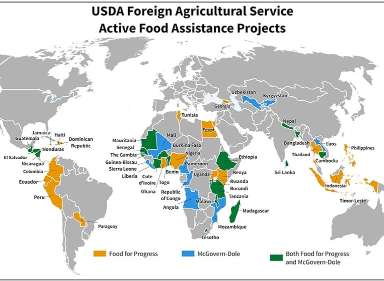 Map of USDA Food Assistance Projects
