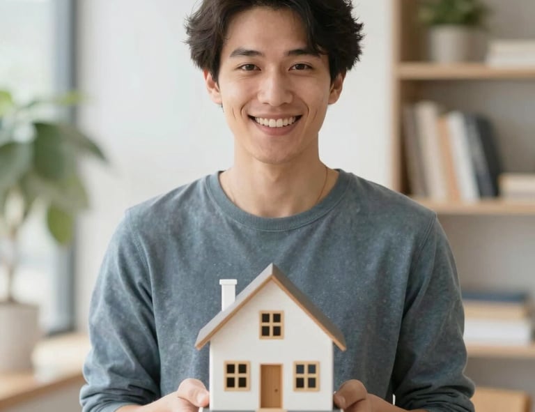 A mobile notary signing important documents at a cozy home office desk.