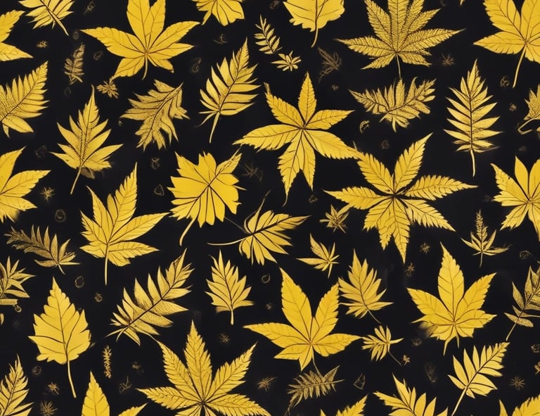 a leafy plant with a gold leaf