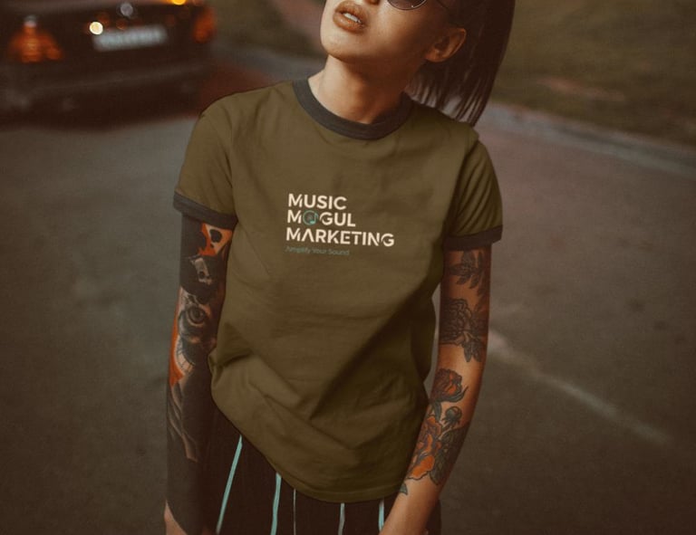 Person wearing music mogul marketing brand