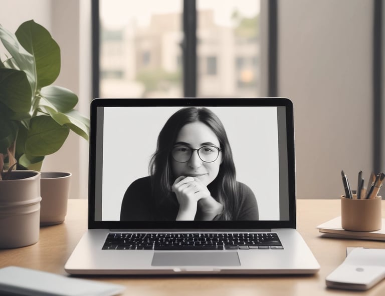 A smiling woman confidently walking outdoors, representing career growth and clarity.
