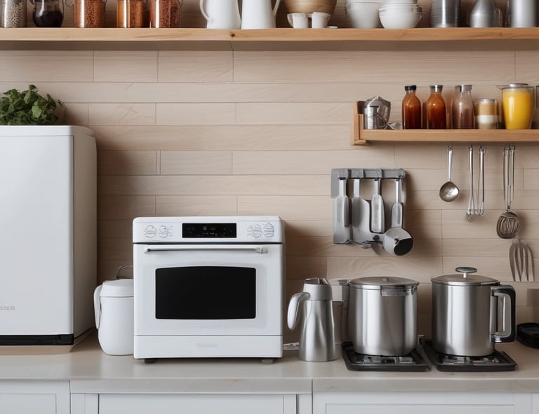 A sleek kitchen gadget displayed on a clean countertop with soft natural light.