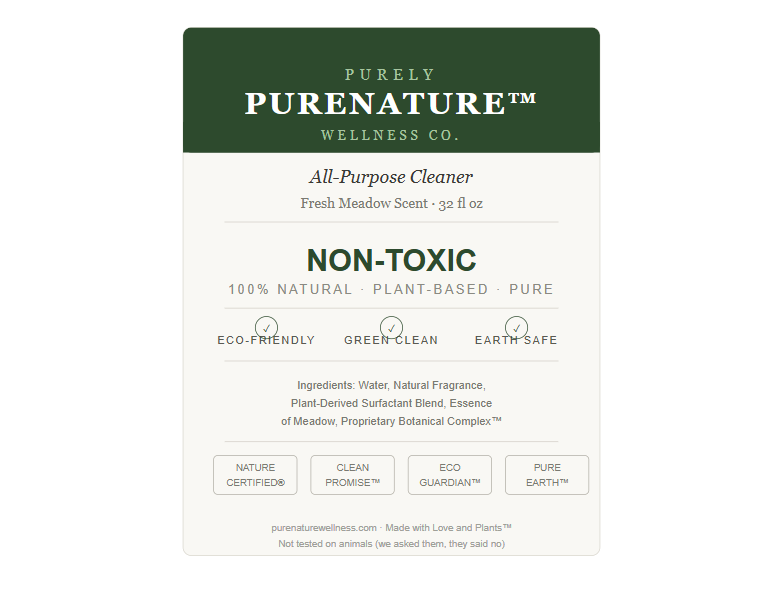 Product label reading "Non-Toxic" with no real certifications an example of unregulated label claims