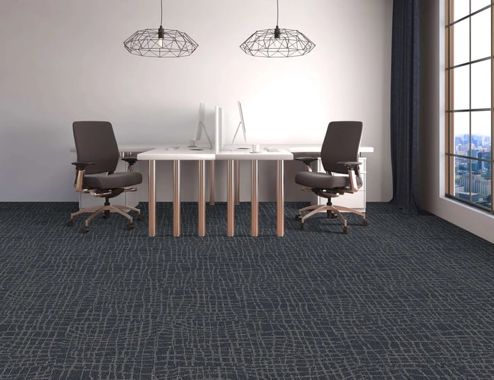 Garfield3 commercial carpet tile with modern grid pattern, designed for high-traffic office and retail spaces in London