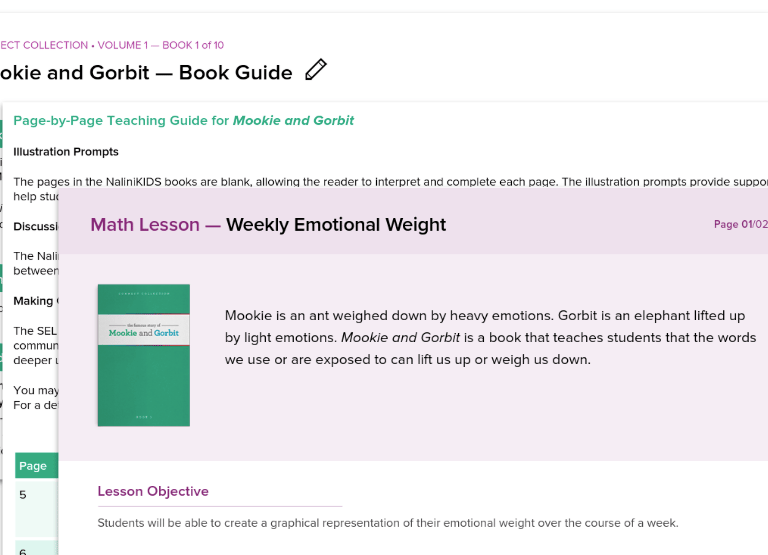 Teacher materials, including a book guide and lesson plan.