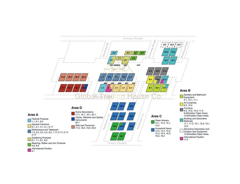 Exhibition Section Floor Map of the 136 th China Import and Export Fair(Phase 2)