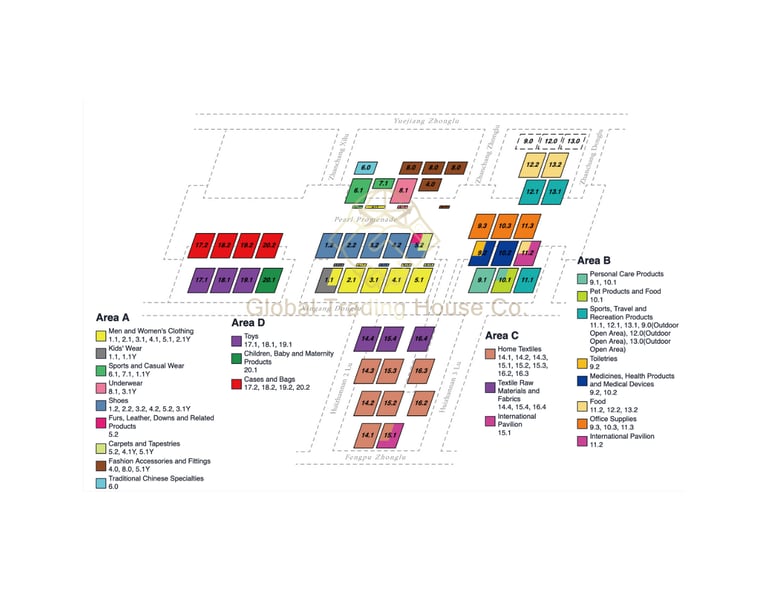  Exhibition Section Floor Map of the 136 th China Import and Export Fair（Phase 3） 