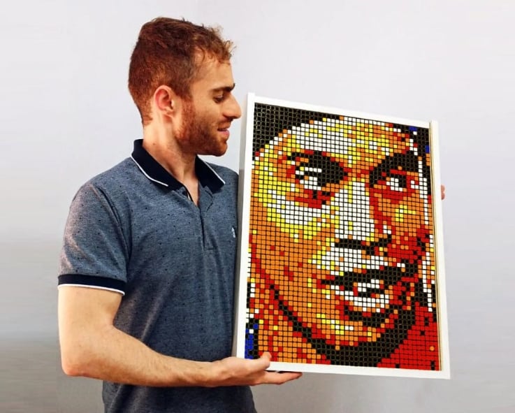 Mosaico com Cubos Mágicos do Ronaldinho Gaúcho
