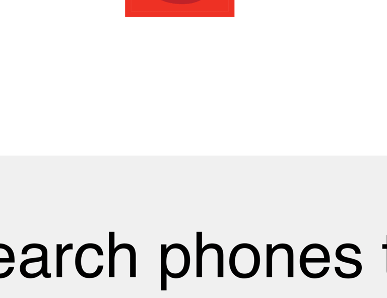 a cell phone showing the search of a search engine
