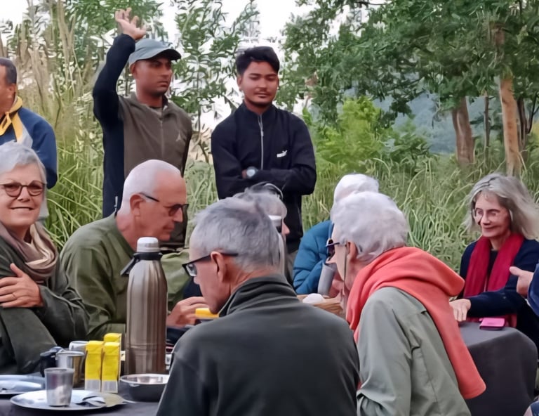 breakfast in Bardia National Park