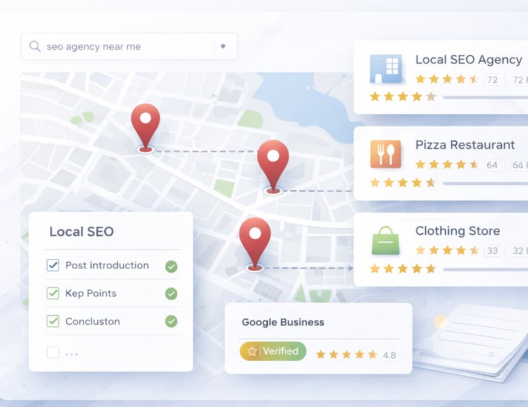 Local SEO map listings and reviews
