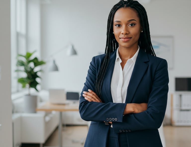 Business person standing in office