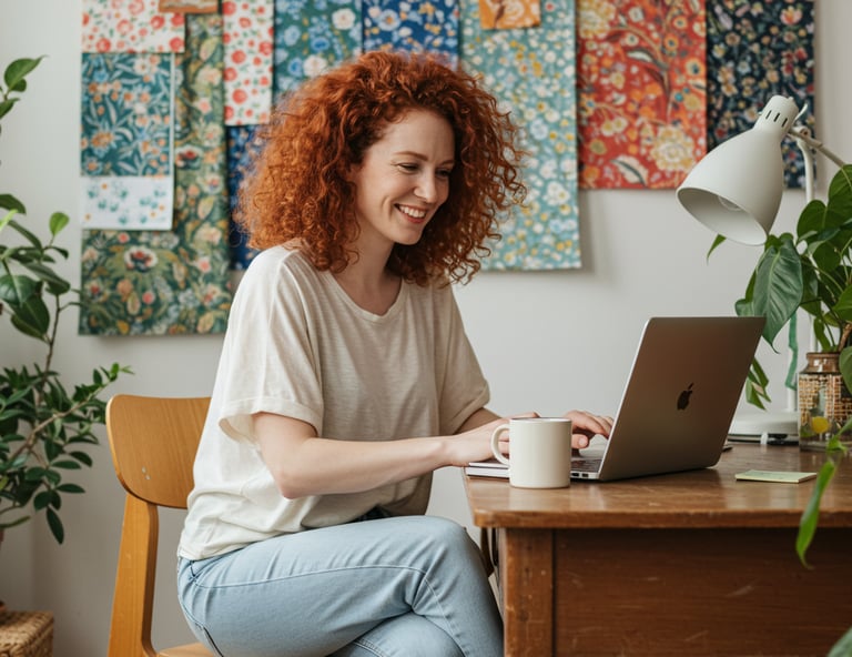 Image of woman working on computer