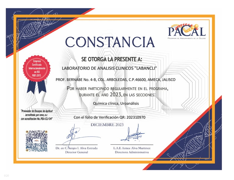 Constancia Pacal 2023