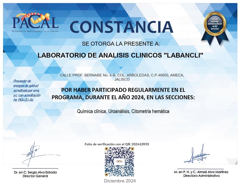 Constancia Pacal 2024