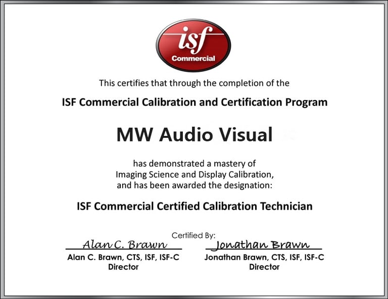 ISF Calibration Certification Michael Warren