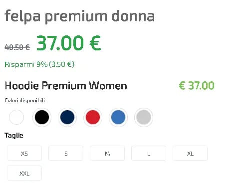 prezzo felpa con cappuccio donna