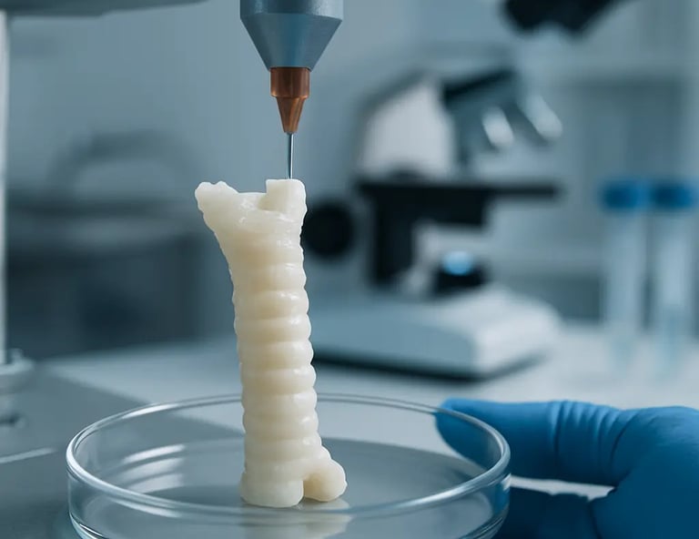 agho che sta stampando una trachea artificiale