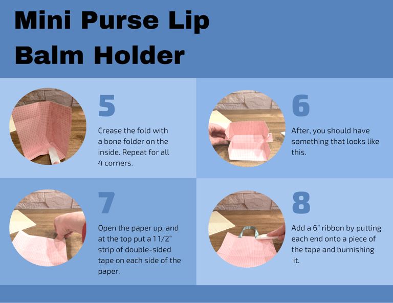 Mini Purse Lip Balm Holder Tutorial Steps 5–8