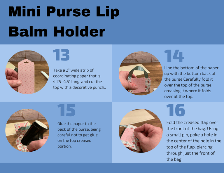 Mini Purse Lip Balm Holder Tutorial Steps 13–16