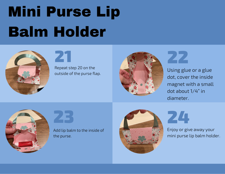 Mini Purse Lip Balm Holder Tutorial Steps 21–24
