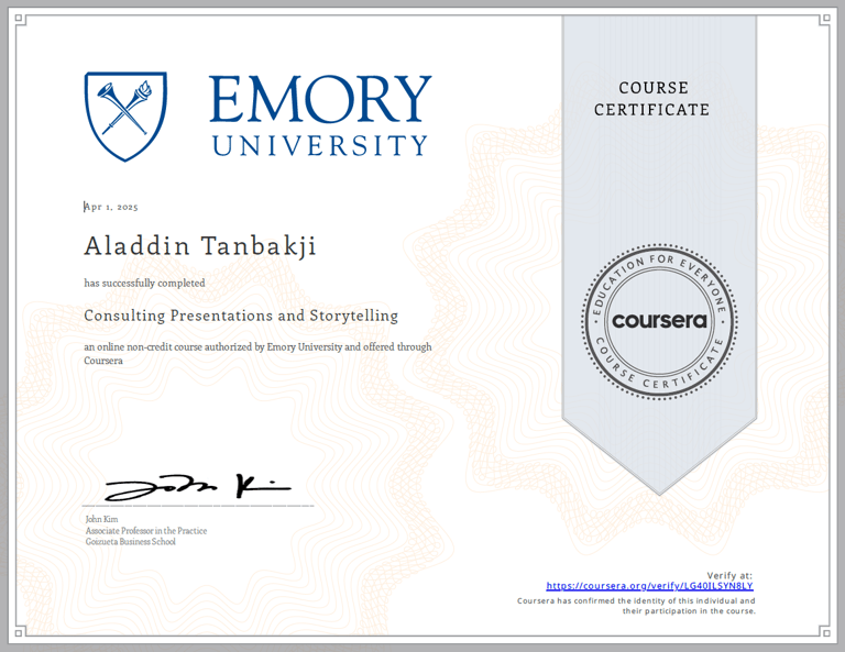 Consulting Presentation and Storytelling