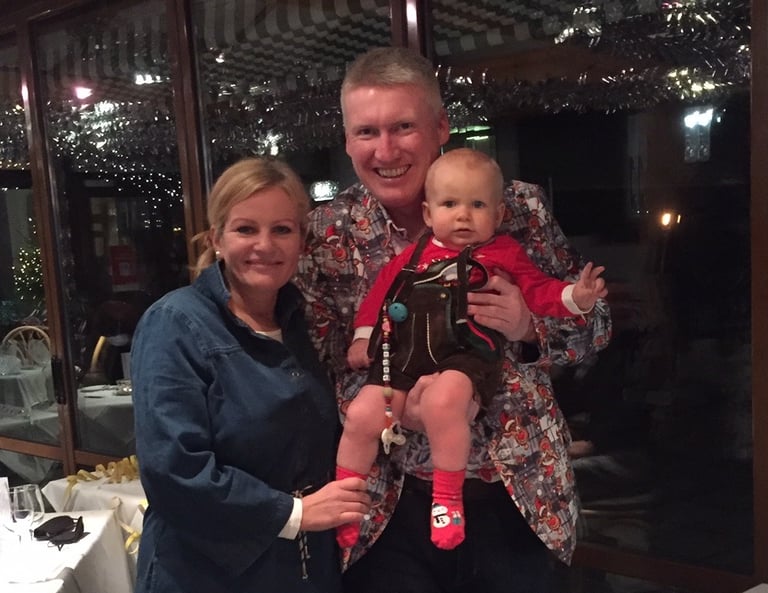 Family having a Happy New Years Day in Brienz