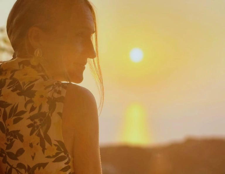 Charlotte Rowan, performing in Lefkada, Greece