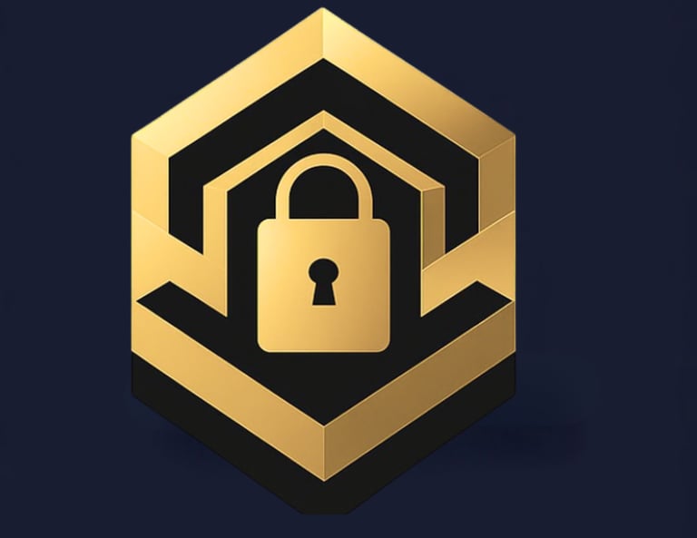 Gold color Plexus Storage Logo in Dark blue background color