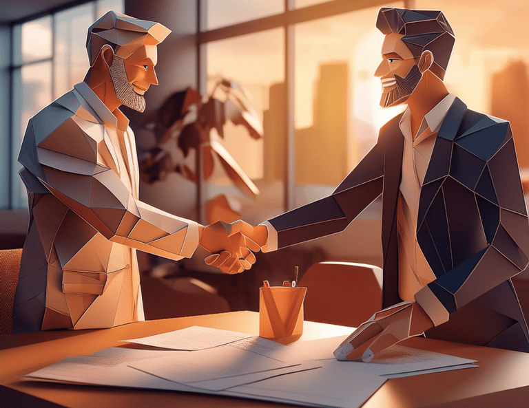 Poignée de main entre deux personnes ambiance de couleur chaudes