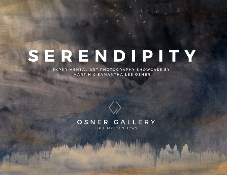 Serendipity exhibition cover for Osner Gallery, featuring art by Martin and Samantha Lee Osner.