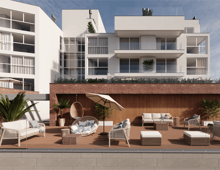 Vista deck lagoa prédio multifamiliar ORLA Laranjal na cidade de Pelotas. Construtora Valori Empreendimentos